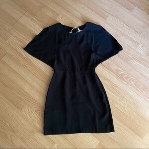 NWT BCBGeneration Black Flare Sleeve Back Cut Out Dress Size 2